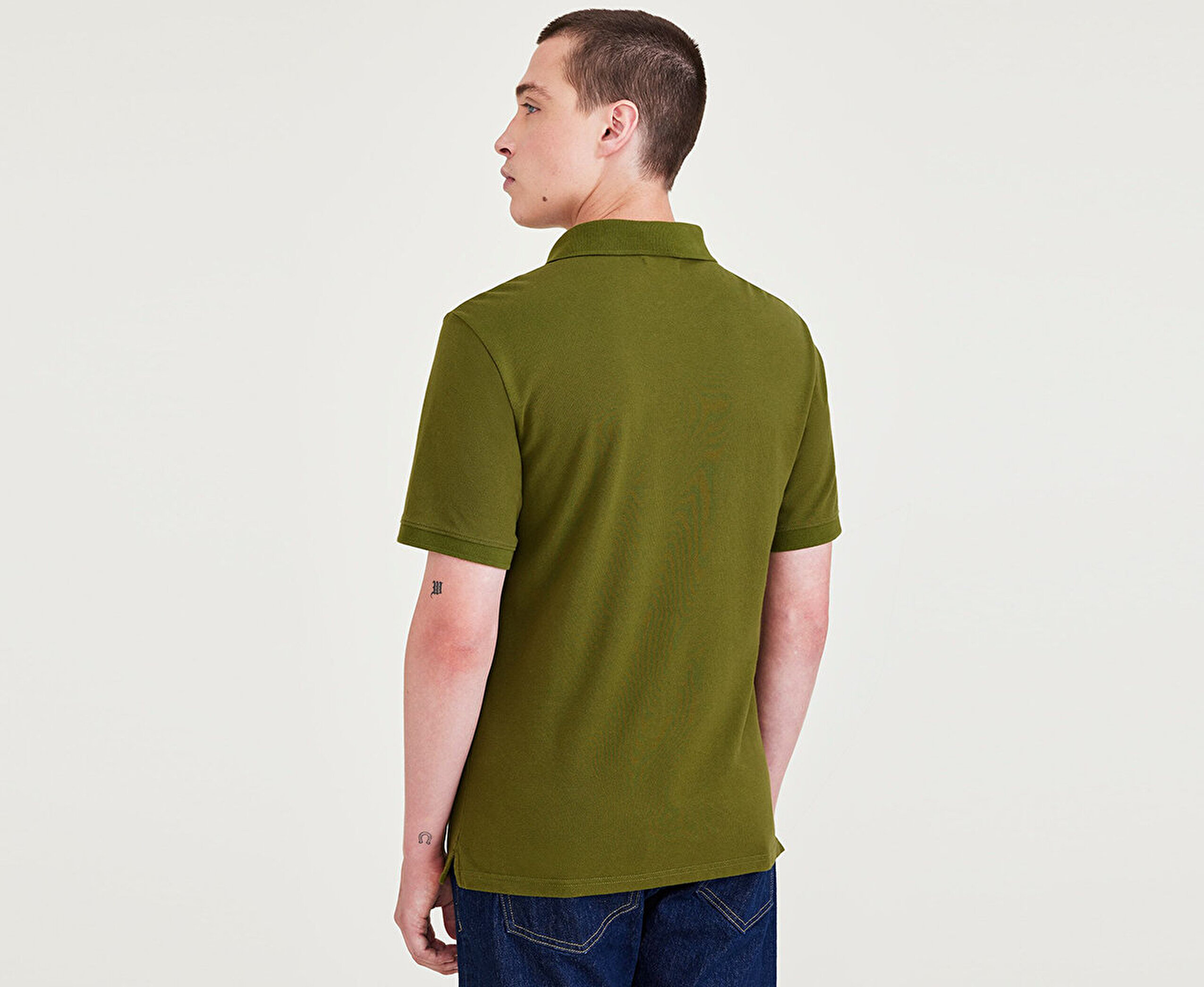 Rib Collar Yeşil Polo Tişört