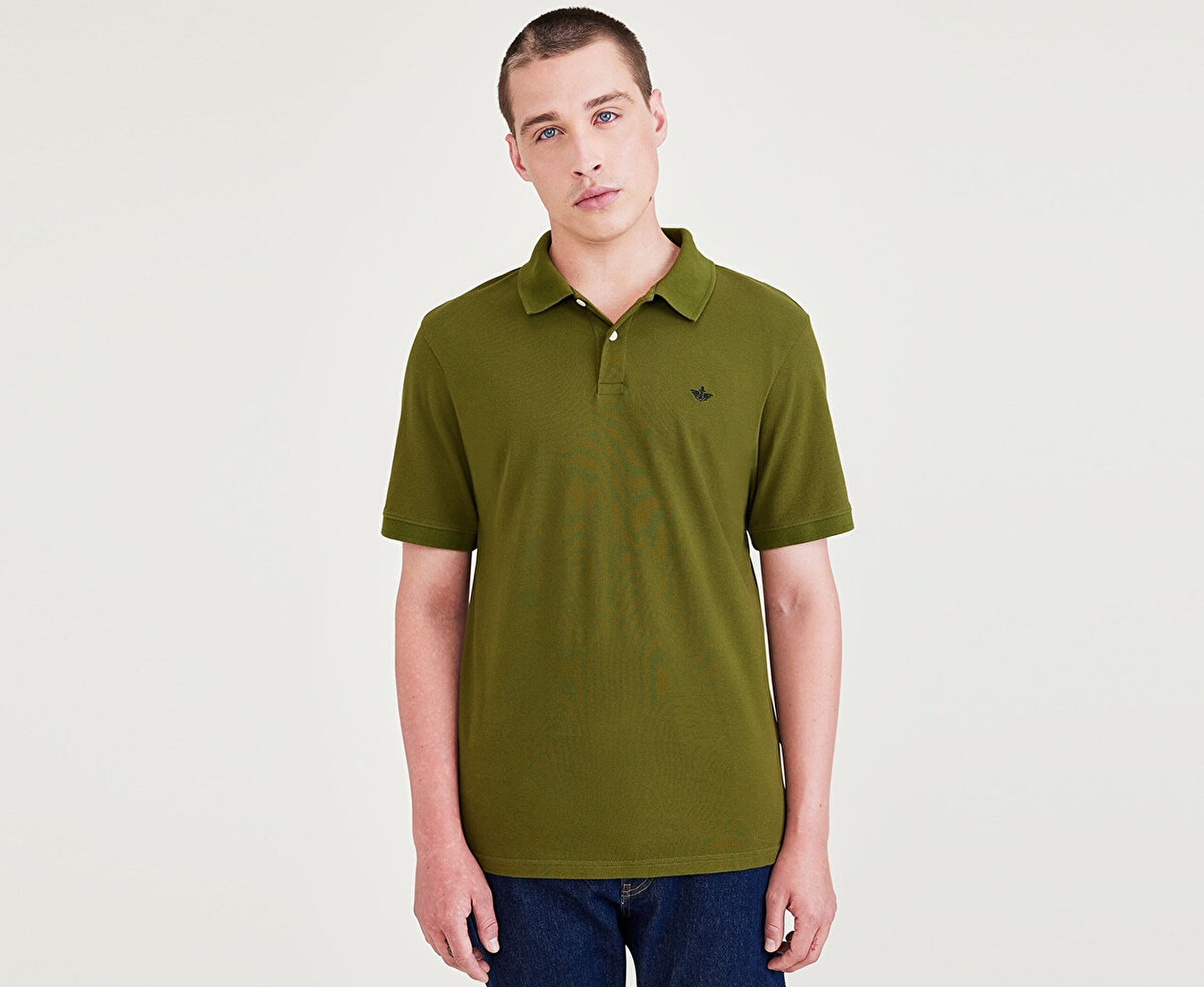 Rib Collar Yeşil Polo Tişört