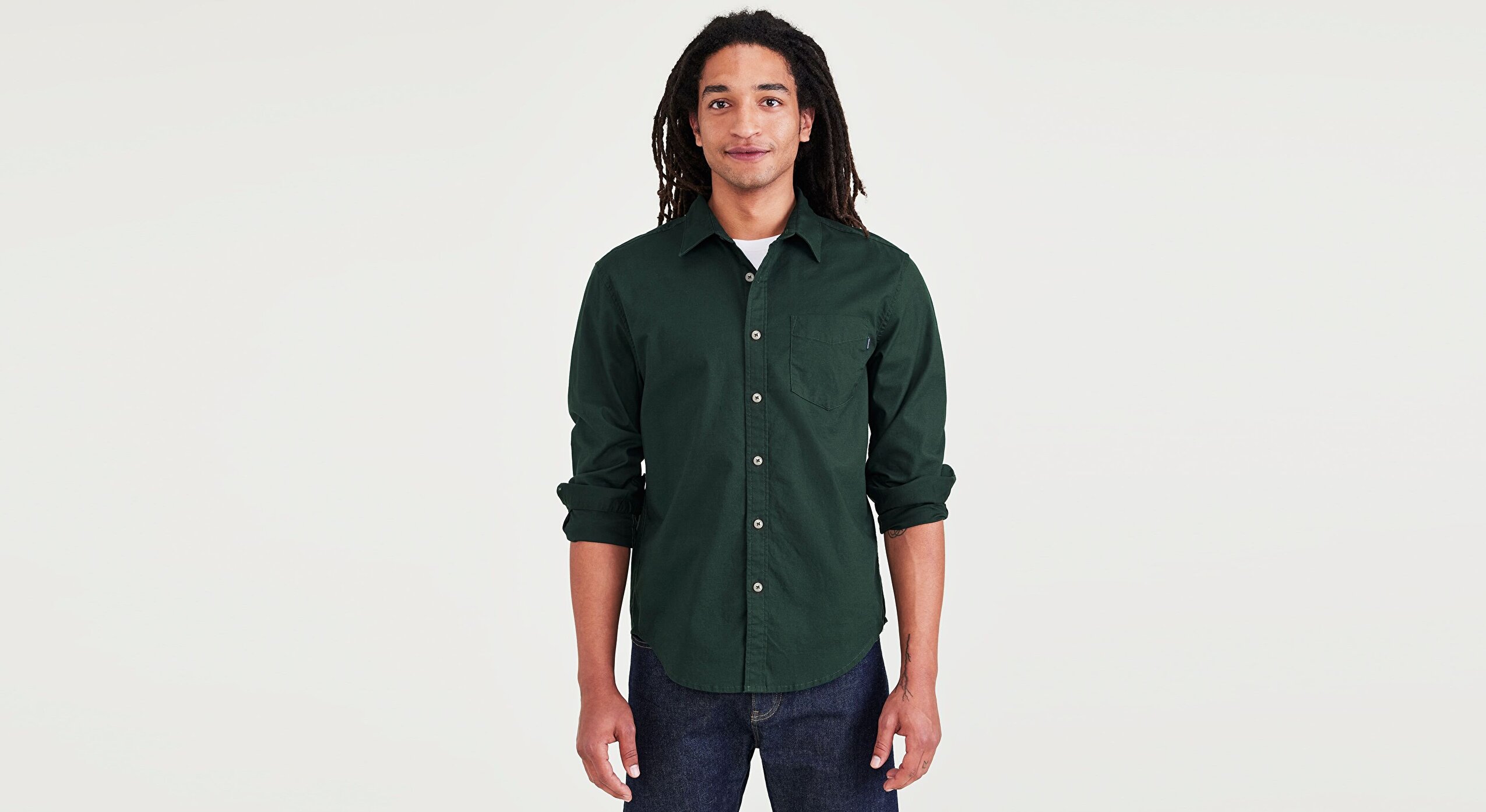 Stretch Oxford Yeşil Gömlek