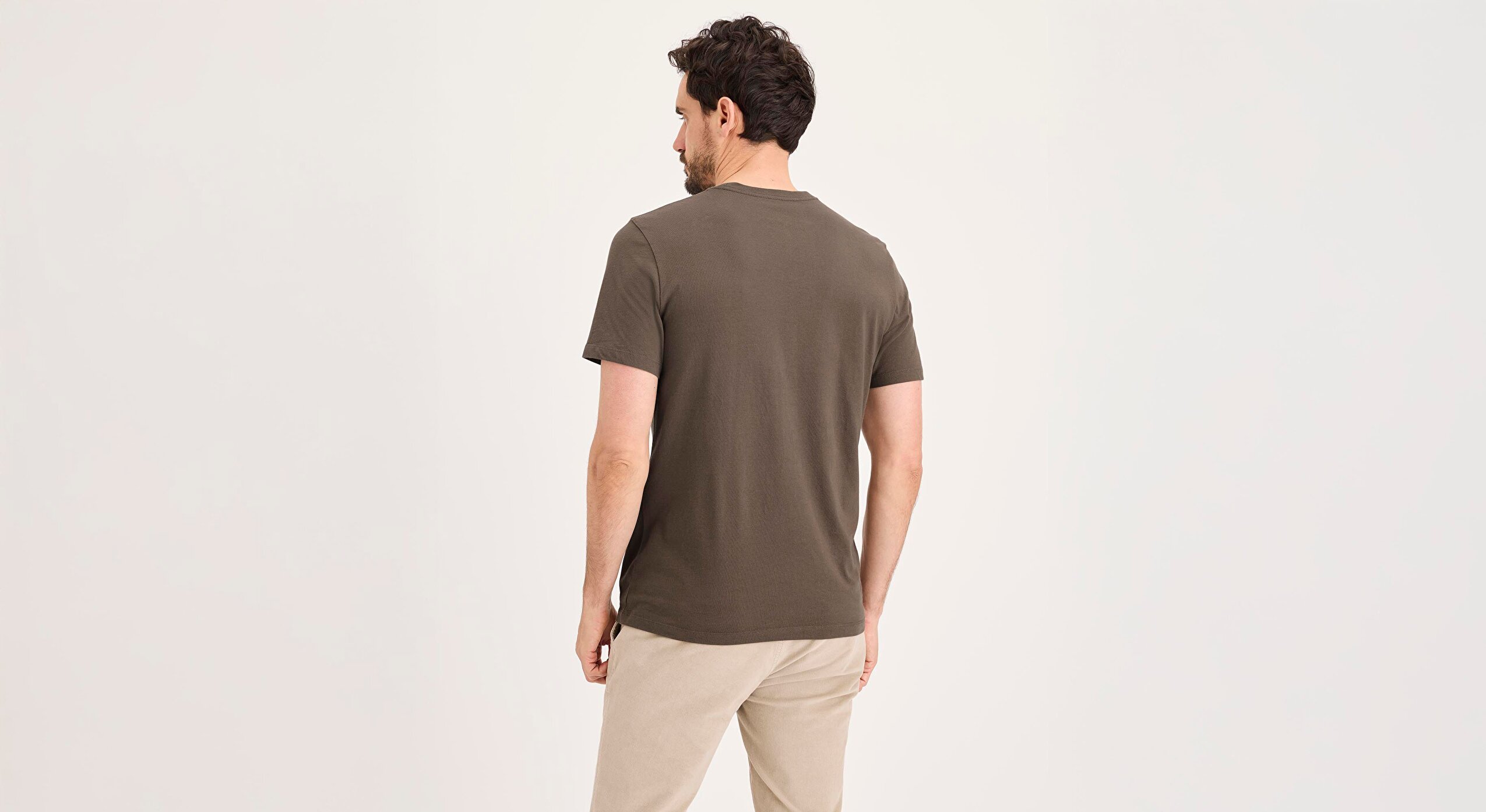 Yuvarlak Yaka Kahverengi Tişört