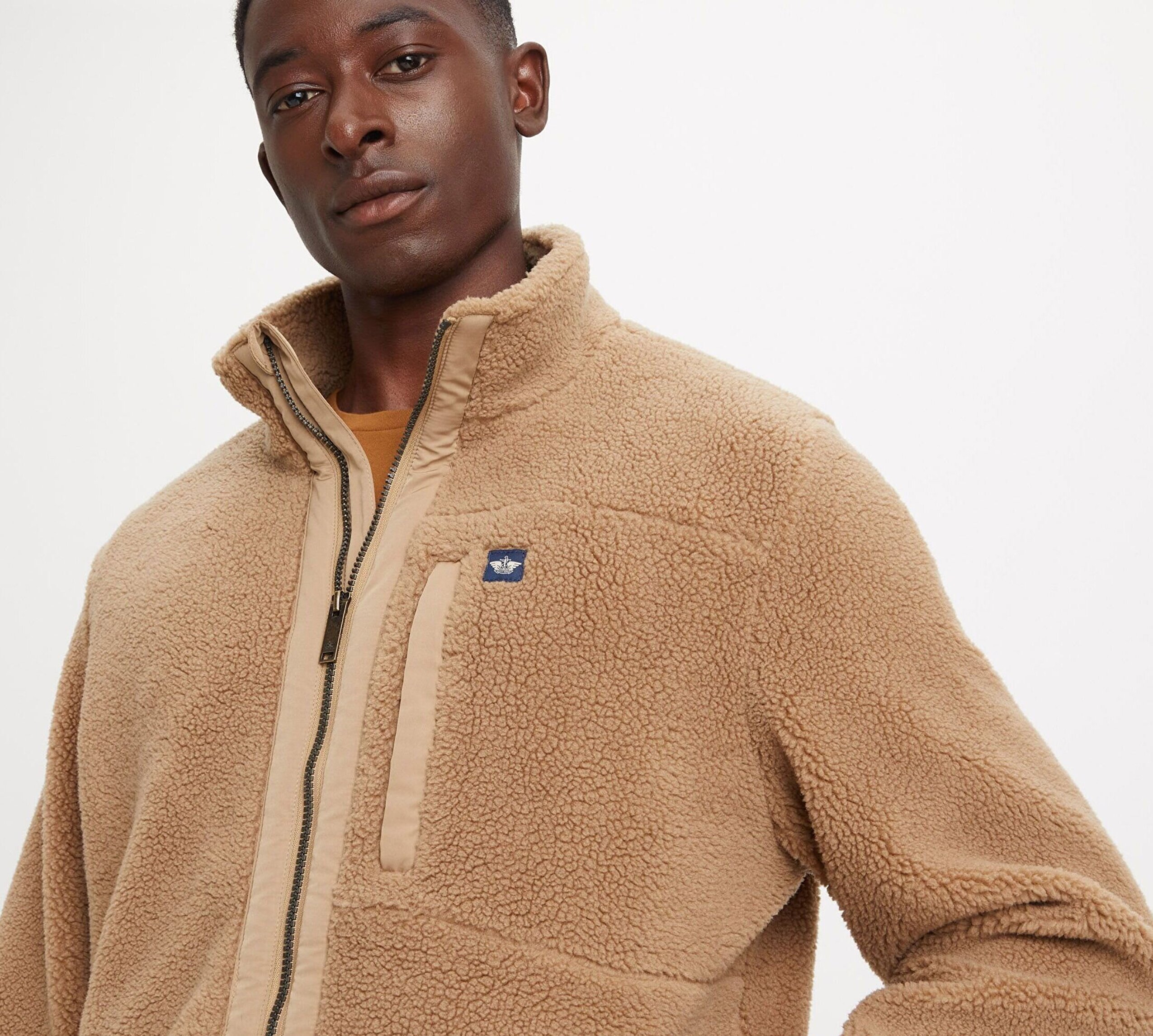 Faux Sherpa Zip Up Ceket