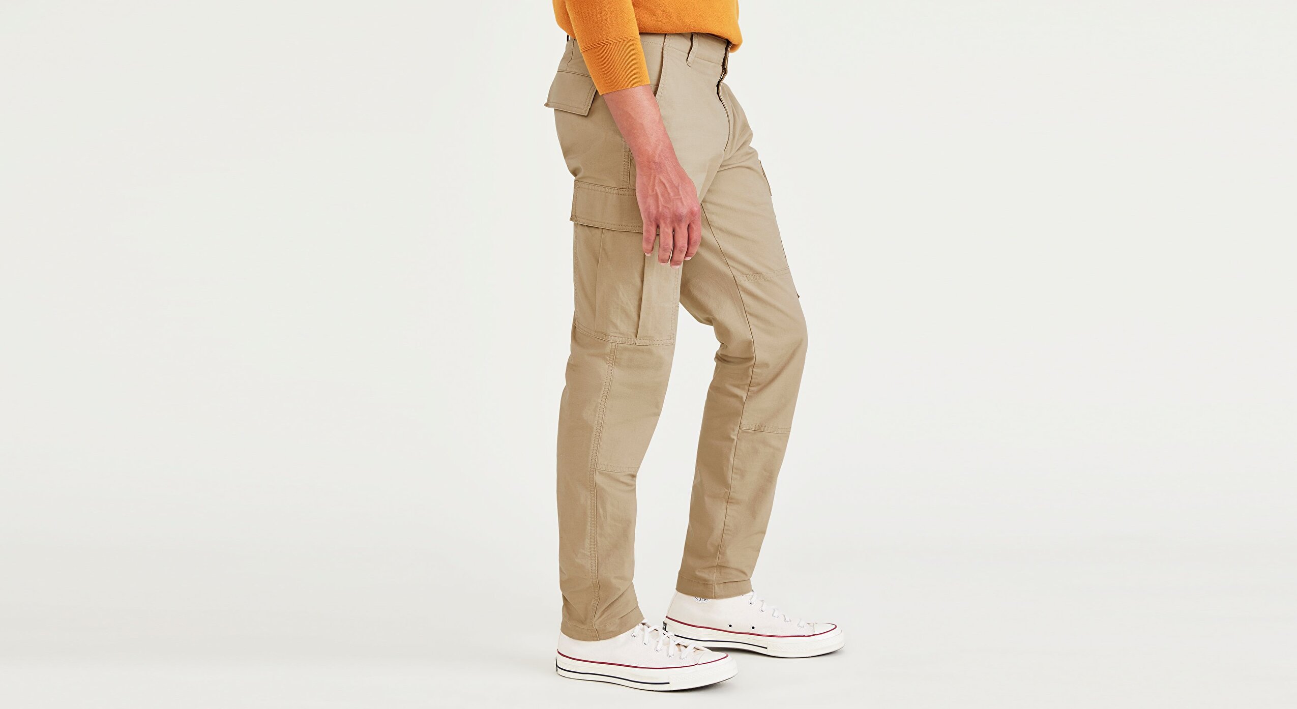 Cargo Bej Slim Tapered Pantolon