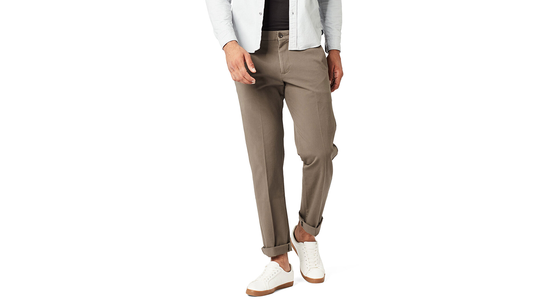 Workday Khaki, Slim Fit-Dark Pebble