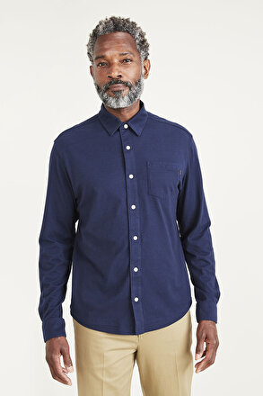 ERKEK Lacivert Smart 360 Knit Button Up Lacivert G mlek A276600110